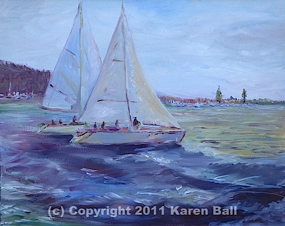 Sailng Boats - Karen Ball - http://karenballpaintings.com